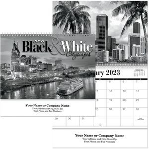 Black & White Wall Calendar Spiral