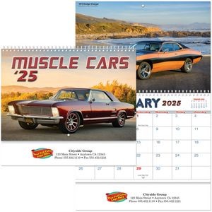 Full Color Muscle Cars Spiral Wall Calendar