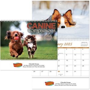 Full Color Canine Companions Spiral Wall Calendar