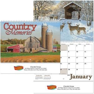 Full Color Country Memories Spiral Wall Calendar