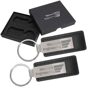Dual Leatherette Keychain Gift Set