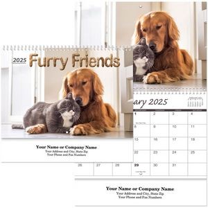 Furry Friends Wall Calendar Spiral