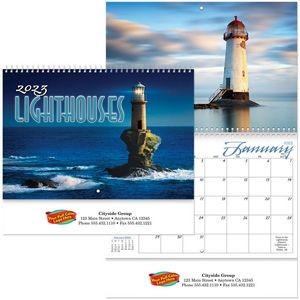 Full Color Lighthouses Spiral Wall Calendar