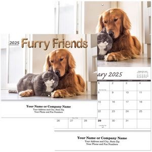 Furry Friends Stapled Wall Calendar