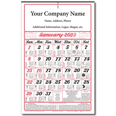 Almanac 12 Month Wall Calendar