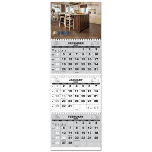 3 Month View Full Color Wall Calendar