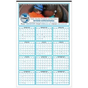 Custom Color Yealy View Wall Calendar (22"x34")