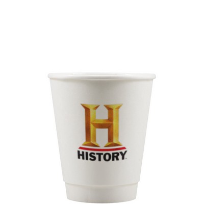 8 oz Insulated Paper Cup - White - Digital