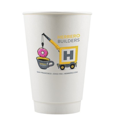 16 oz Insulated Paper Cup - White - Digital