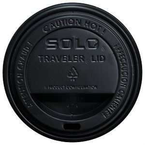 10/12/16/20 oz White Paper Cup Domed Lid - Black
