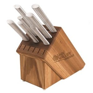Essential Oak Block Set w/ Silver Handle