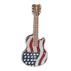 Stock Patriotic USA Flag Guitar Pride Pins 1"