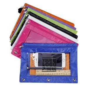 3 Ring Zippered Pencil Pouch