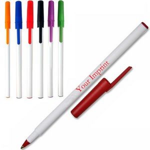 Stick Ballpoint Pen W/ Removable Cap