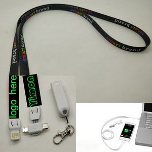 Polyester Lanyards With 3 In 1 USB Charging Cable