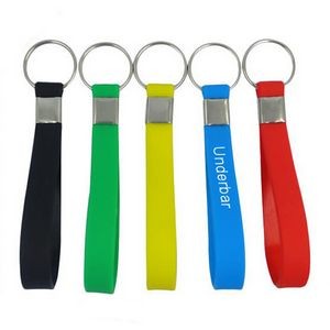 Cheap Silicone Debossed Color Filled Keyring
