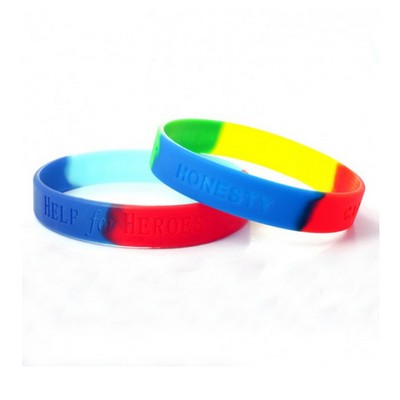 Debossed and segmented Silicone Bracelet