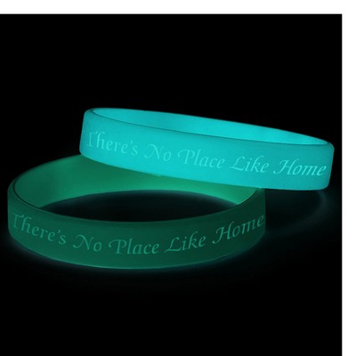 Debossed and glow in the dark Silicone Bracelet