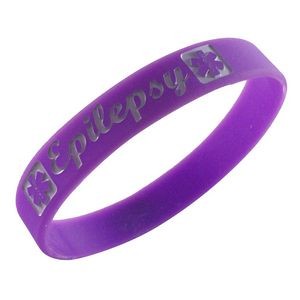 Debossed and color filled Silicone Bracelet