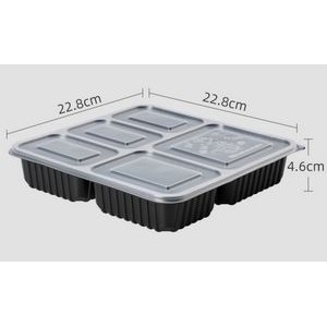 Disposable Lunch Box 5 Compartments with Lid