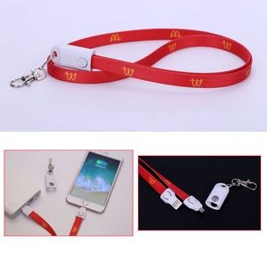 2-In-1 Neck Lanyard USB Phone Charging Charger