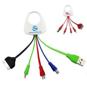 4-In-1 Multi USB Phone Cable With Key Holder