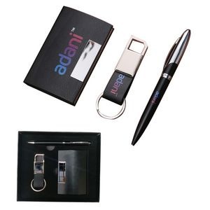 Gift Set Business Card Holder Caser, Pen and Key Chain