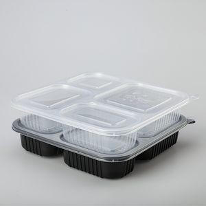 Disposable Lunch Box 4 Compartments with Lid