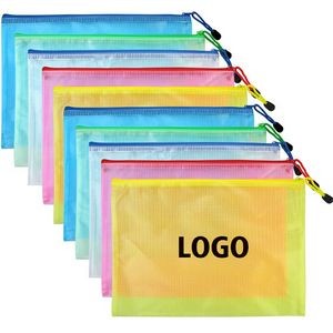 A4 Grid Zipper File Bags