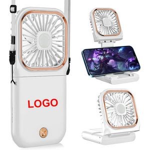 Portable Necklace Rechargeable Fan with Stand