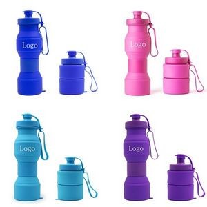 Collapsible Silicone Water Bottle 27 Oz.
