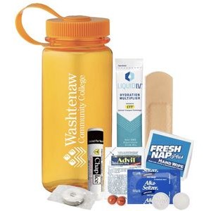 Low Minimum -Hangover Recovery Kits with Yellow Water Bottle