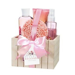 Pink Bath and Spa Gift Basket