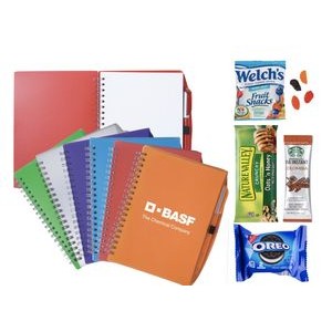 Notebook, Pen and Snacks