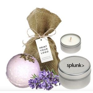 Branded Candle with Bath Bomb Kit