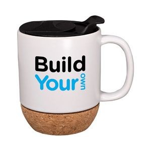 Ceramic Mug with Lid and Cork Base - Low Minimum