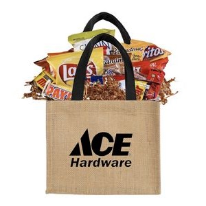 Branded Burlap Bag of Snacks
