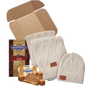 Low Minimum -Knit Beanie,Scarf Bundle with Cocoa & Chocolate