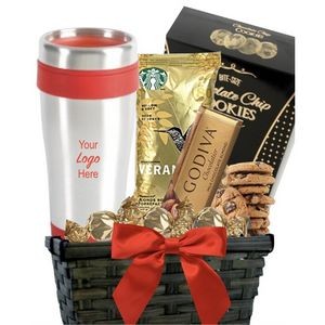 Starbucks Coffee & Cookie Basket with Travel Tumbler