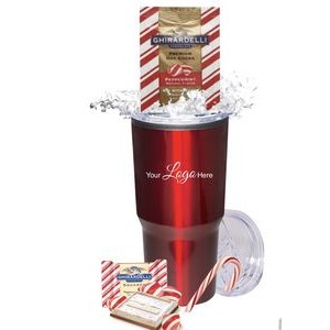 Holiday Peppermint Cocoa & Chocolate Gift Tumbler (Red)