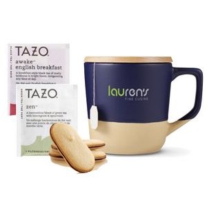 Low Minimum - Ceramic Mug with Wood Lid, Tea & Cookies