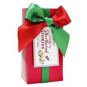 Cranberry Shortbread Mini Cookies in Red Gift Box