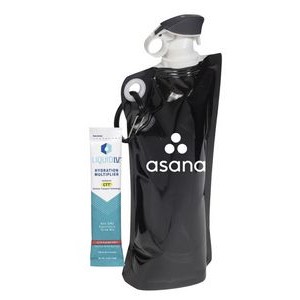 Foldable 27 oz Water Bottle with Liquid IV Stick