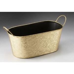 Gold Metal 13.5" Oval Basket - Empty