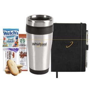 Stainless Tumbler with Journal and Snacks