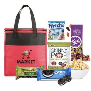 Insulated Grocery Tote with Snacks