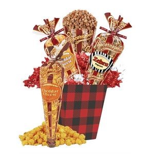 Holiday Popcorn Plaid Basket