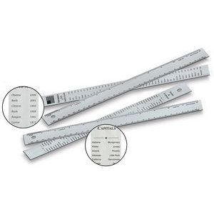 12" US States and Capitals Aluminum Reference Ruler
