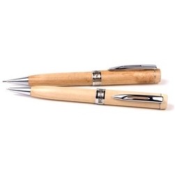 Inforest Flat Top Wood Ballpoint Pen & Mechanical Pencil Set