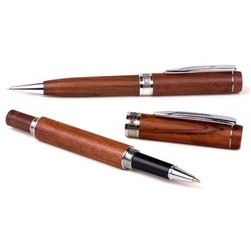 Inforest™ Flat Top Wood Ballpoint Pen & Rollerball Pen Set